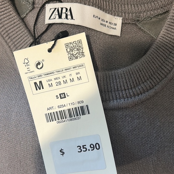 Zara Women’s Gray Sweater Vest Size Medium - Picture 3 of 3